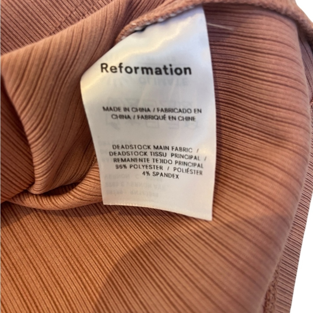 Reformation Pink Ribbed Cut-Out Top - Picture 3 of 4